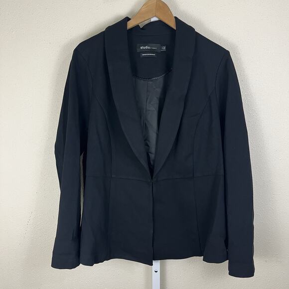 Torrid Studio Luxe Ponte Peplum Blazer Plus Size 2 2X Black - Picture 4 of 6